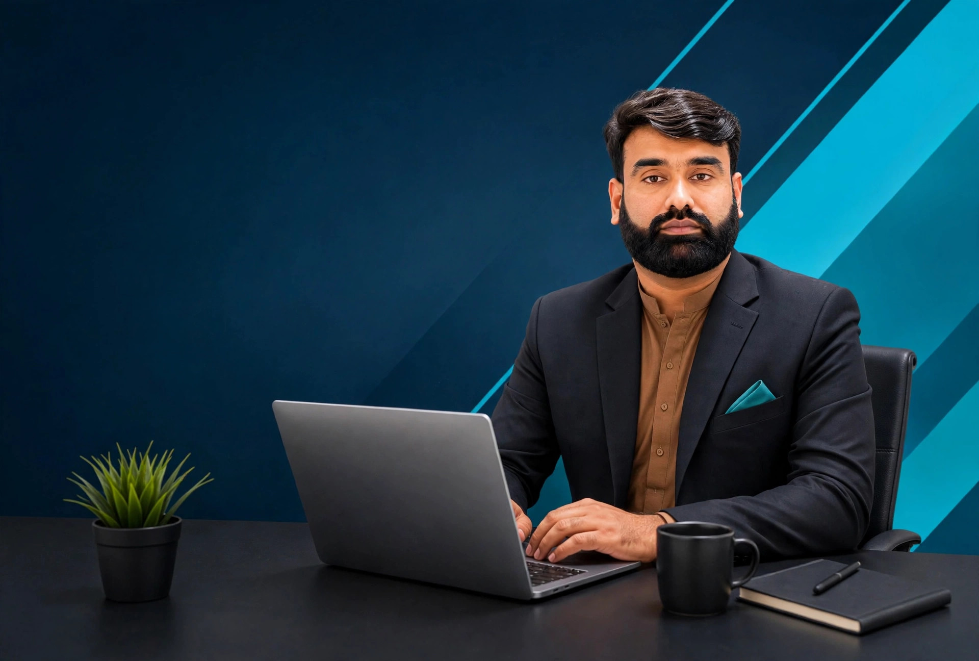 Syed Waqar Qasim — SEO Specialist & Web Creator at his desk